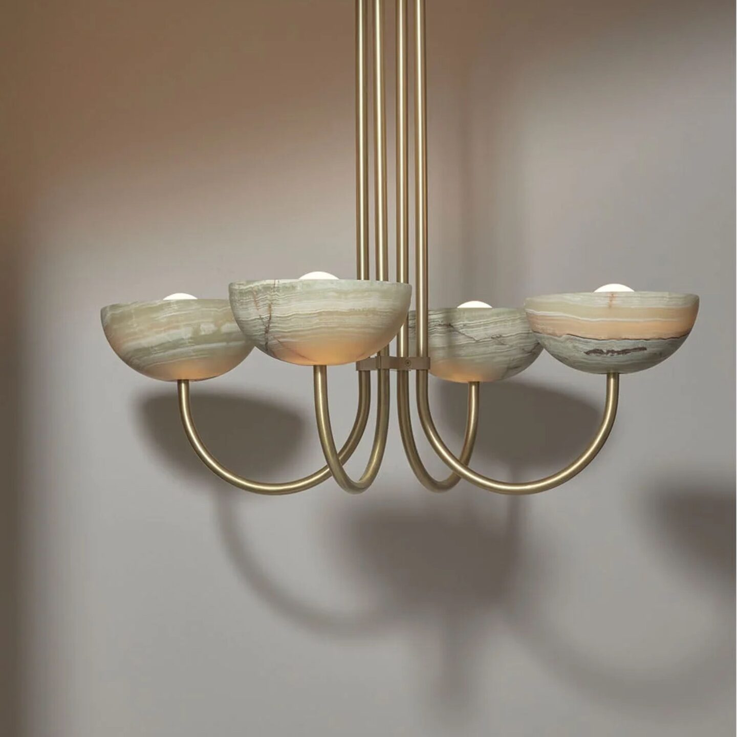 Aurelia Chandelier Quad Large Jade Onyx & Brass
